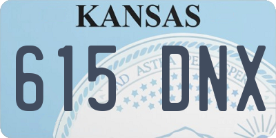 KS license plate 615DNX
