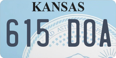 KS license plate 615DOA