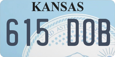 KS license plate 615DOB