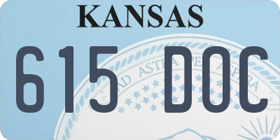 KS license plate 615DOC