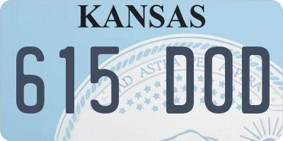KS license plate 615DOD