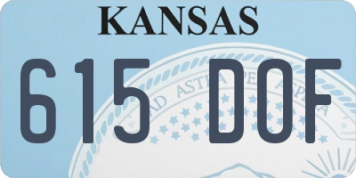 KS license plate 615DOF