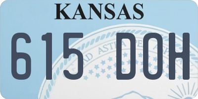 KS license plate 615DOH