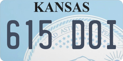 KS license plate 615DOI