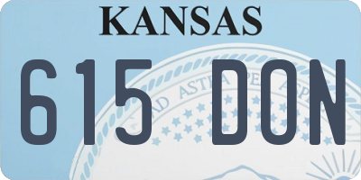 KS license plate 615DON