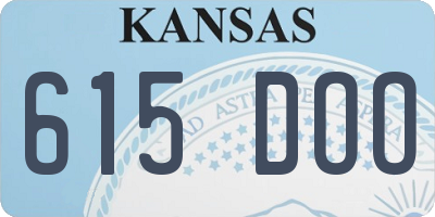 KS license plate 615DOO