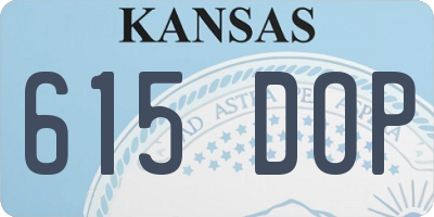 KS license plate 615DOP