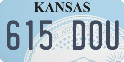 KS license plate 615DOU