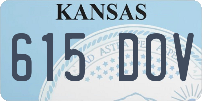 KS license plate 615DOV
