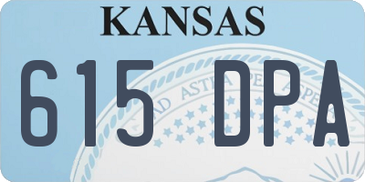KS license plate 615DPA