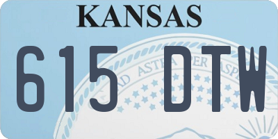 KS license plate 615DTW