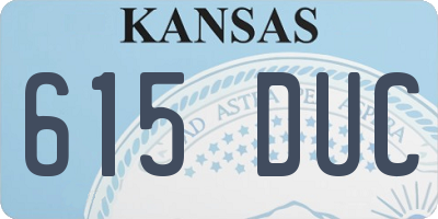 KS license plate 615DUC