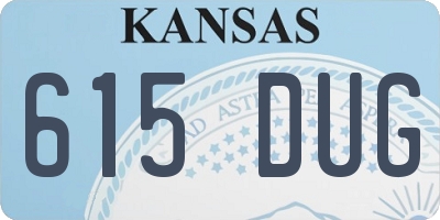 KS license plate 615DUG