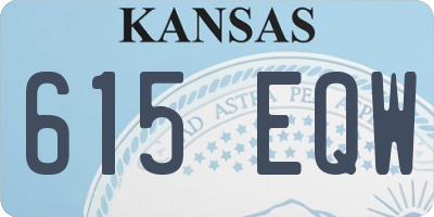KS license plate 615EQW