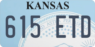 KS license plate 615ETD