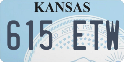 KS license plate 615ETW