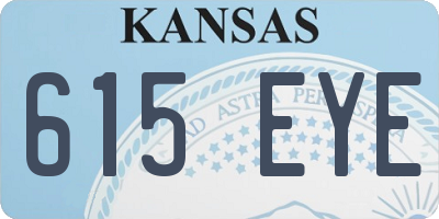 KS license plate 615EYE