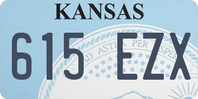 KS license plate 615EZX