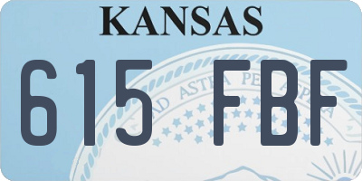 KS license plate 615FBF