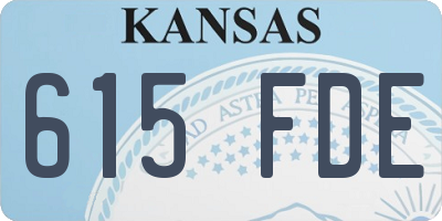 KS license plate 615FDE