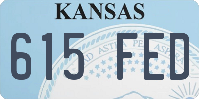 KS license plate 615FED