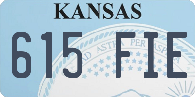 KS license plate 615FIE