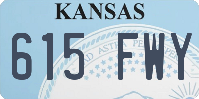 KS license plate 615FWY