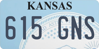 KS license plate 615GNS