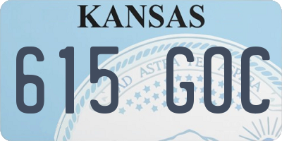 KS license plate 615GOC