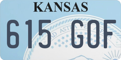KS license plate 615GOF