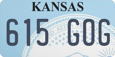 KS license plate 615GOG