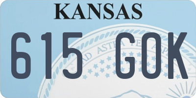 KS license plate 615GOK