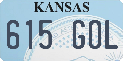 KS license plate 615GOL