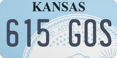 KS license plate 615GOS