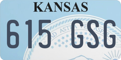 KS license plate 615GSG