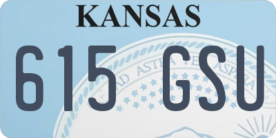KS license plate 615GSU