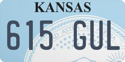 KS license plate 615GUL