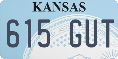 KS license plate 615GUT