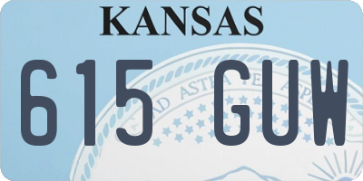 KS license plate 615GUW