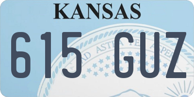 KS license plate 615GUZ