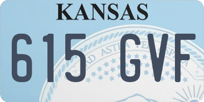 KS license plate 615GVF