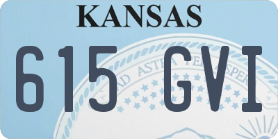 KS license plate 615GVI