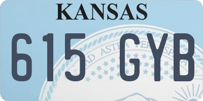 KS license plate 615GYB