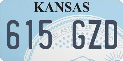 KS license plate 615GZD