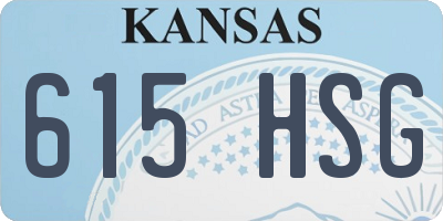 KS license plate 615HSG