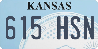 KS license plate 615HSN