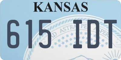 KS license plate 615IDT