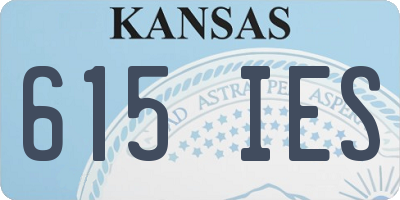 KS license plate 615IES