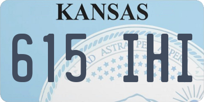 KS license plate 615IHI
