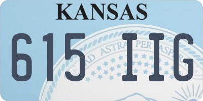 KS license plate 615IIG